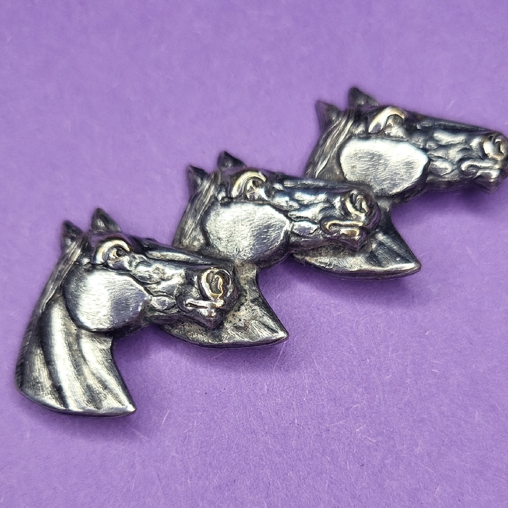 Silver Horse Head Brooch